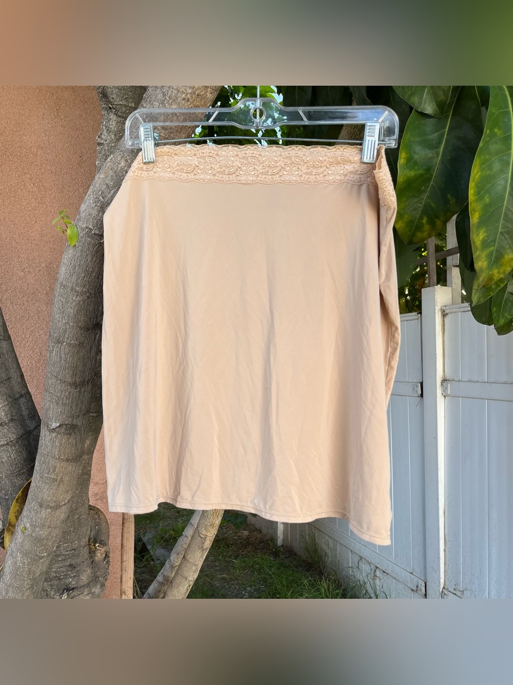 Jockey Generation Beige / Nude Slip with a Lace Waist.